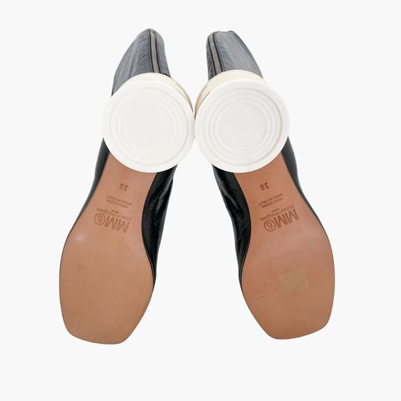 MM6 Maison Margiela Tin Can Boots EU 38 US 7 Black Knee High Block Heel Tall - Picture 3 of 13